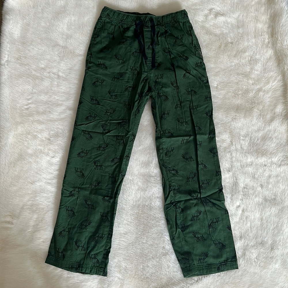 Green Moose Print Pajama Pants